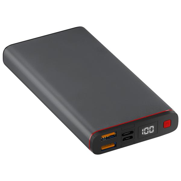 Digital Display 20000mAh Portable Power Supply with red alloy case