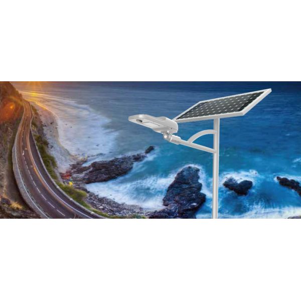 Bridgelux Chip 60 LED Solar Powered Street Lights With Microwave Motion Sensor