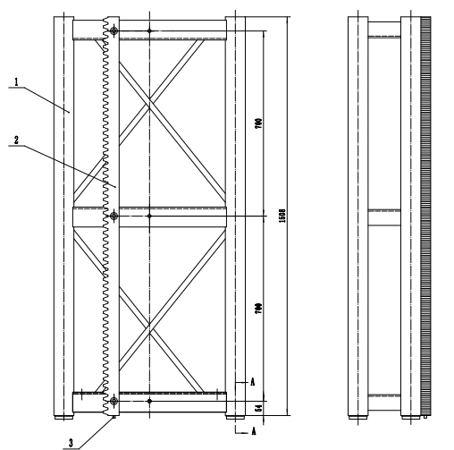 Q355B 650x200x1508mm Mast Section Hoist Spare Parts Rust Resistant