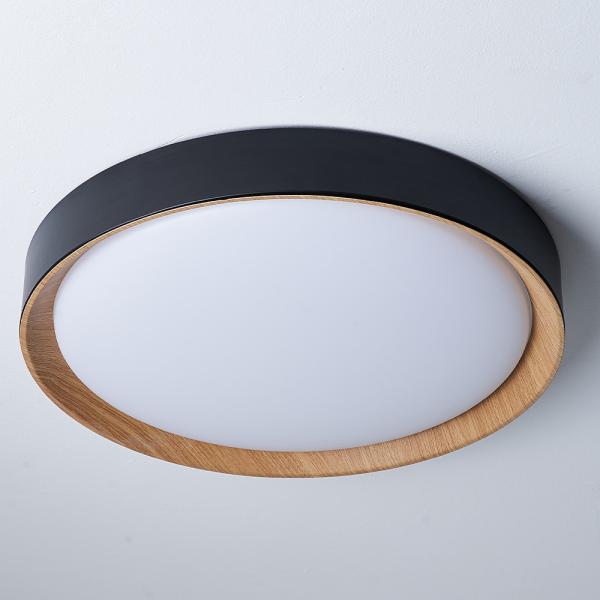 Dimmable IP20 Indoor LED Ceiling Lights Wooden Frame Anti Glare