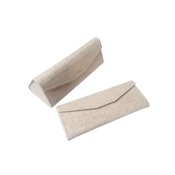 Gunny Cloth Folding Eyeglass Case Linen Triangle Foldable Sunglasses Case
