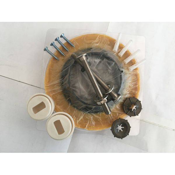 Leak Proof Toilet Tank Fittings Rubber Toilet Wax Ring Gasket With Flange Installed