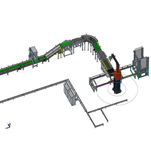 4KW 4 Axes Robotic Bag Palletizer with PLC Controller for Fertilizer Production Line