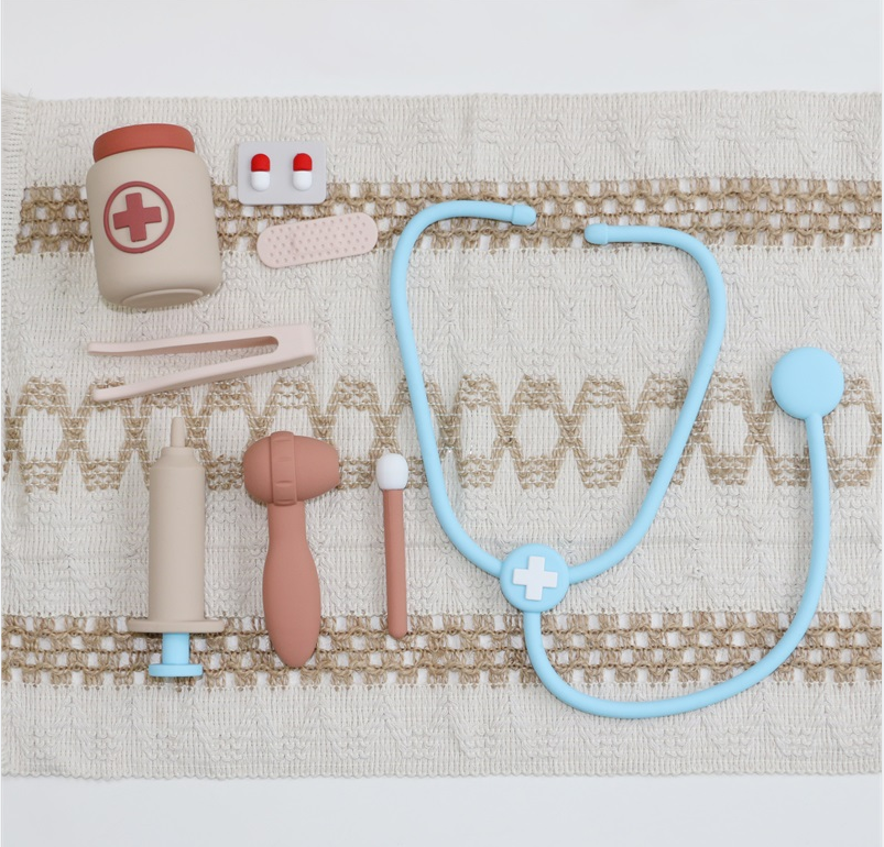 Customized Baby Silicone Toys Function Doctor Role Playing Kids Nurse Role Toy Sets