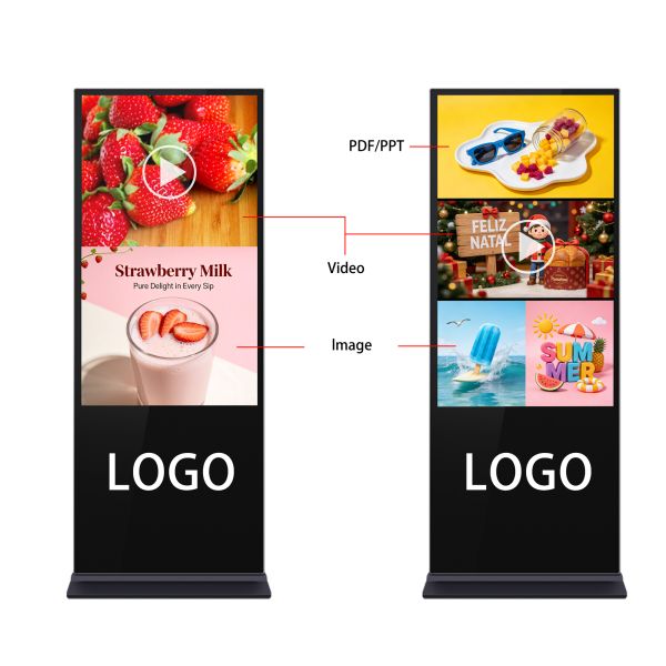 65 Floor Standing Digital Signage 4K UHD Android WiFi Advertising Kiosk Vertical Totem LCD Display Mall OEM