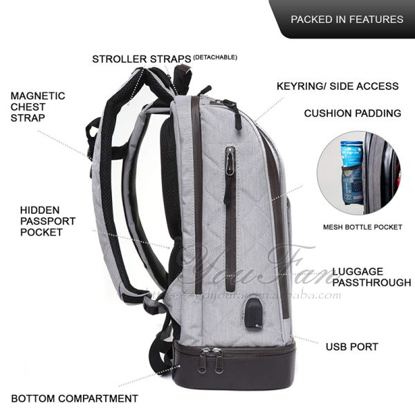 Large Capacity Backpack Private Label Diaper Bag