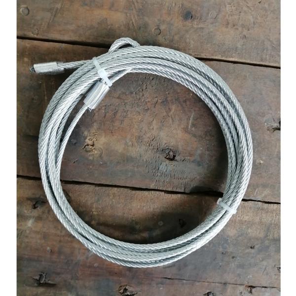 Câble de sécurité galvanisé pour porte de garage 7x19 1/8'' pour ressort de torsion