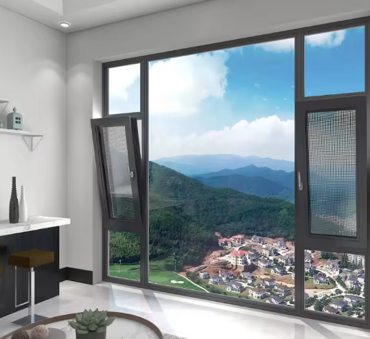 Double Glass Aluminum Frame Tilt and Turn Windows for House Residential