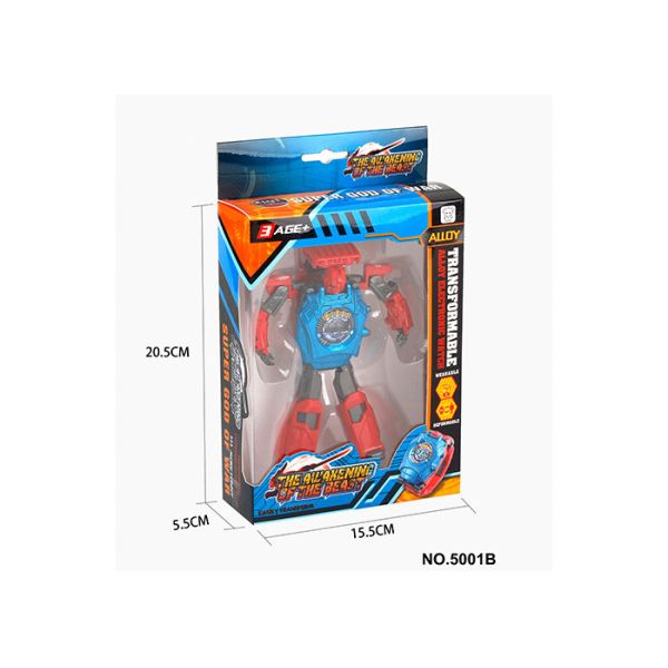 8  Alloy Tramsformable Robot Watch Children's Play Toys W / Real Time Date Display