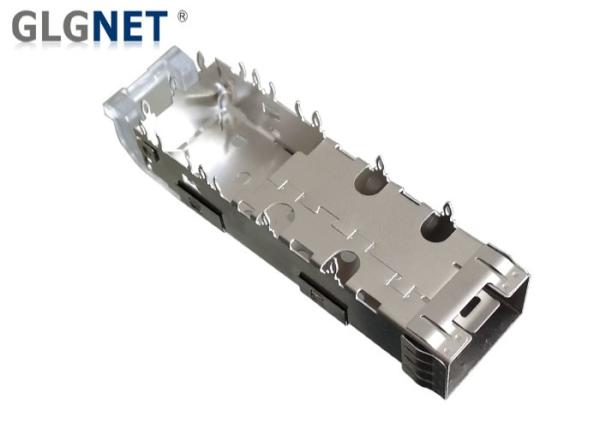 Light Pipes SFP Cage Connector Panel Mount Copper Alloy For Gigabit Ethnet