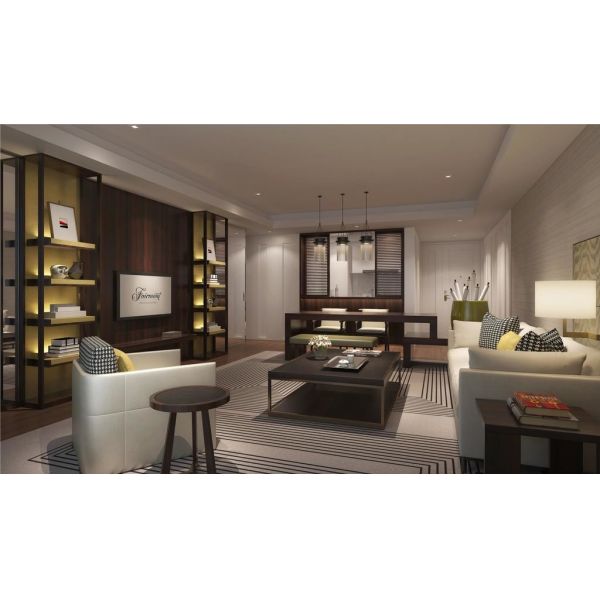 Классики грецкого ореха мебели сюит комнаты прожития спальни групп гостиницы Fairmont стиль темной американский