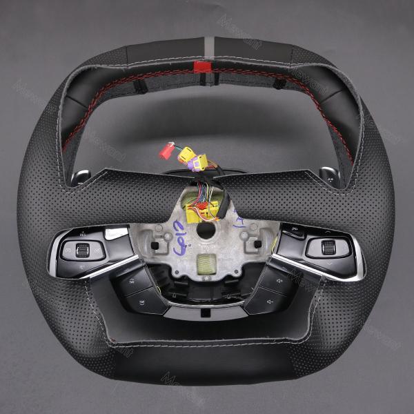 Hand Stitching PU Leather Steering Wheel Cover for Chevrolet Corvette C8 2020 2021 2022 2023