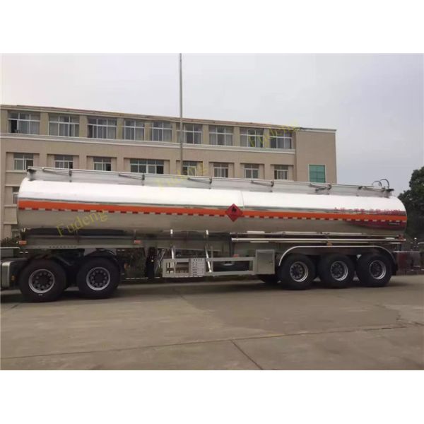 304 Stainless Steel 15000 Gallon 35000L Diesel / Gasoline Tank Trailer With 12 Wheeler