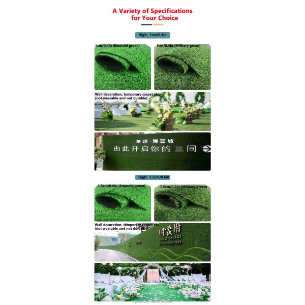 Outdoor Artificial Grass Rug Mat, Garden Natural Fake Grass Carpet Lawn