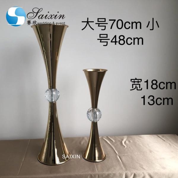 Vaso de ouro prata decorativo de metal conjunto de flor Vaso de casamento decoração central
