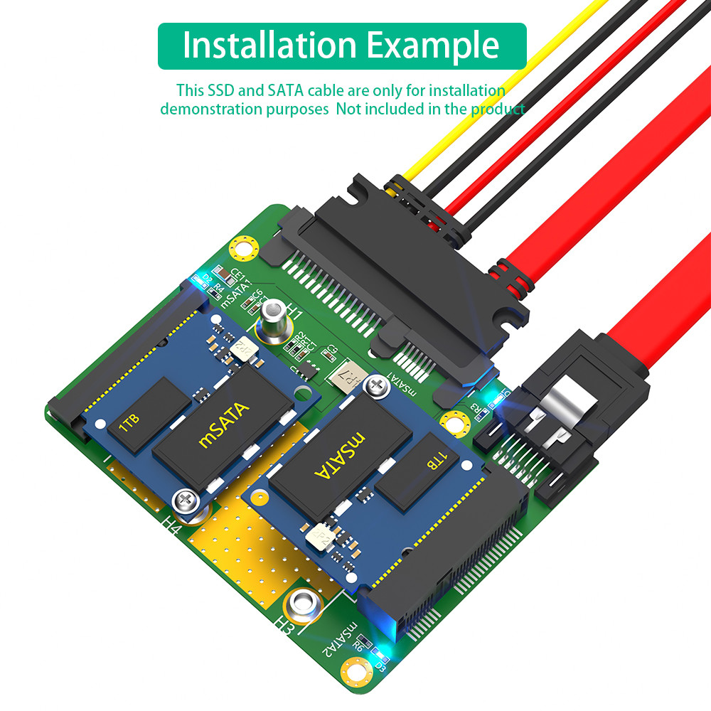 Настроенный USB Dual Msata SSD к Dual SATA3 адаптер Новая версия