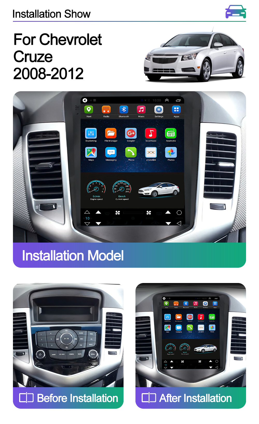 Chevrolet Cruze Radio Tesla Screen Entertainment с встроенным Bluetooth MP3/WMA/WAV/APE/FLAC аудиоформатом