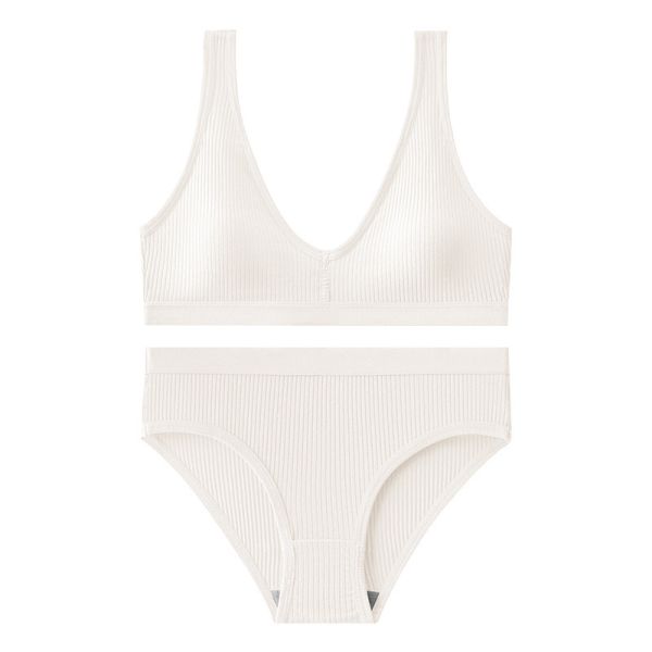 Wholesale One Piece Sports Bra Panty Set New Style Sport Style Ribbed Underwear Set for Women