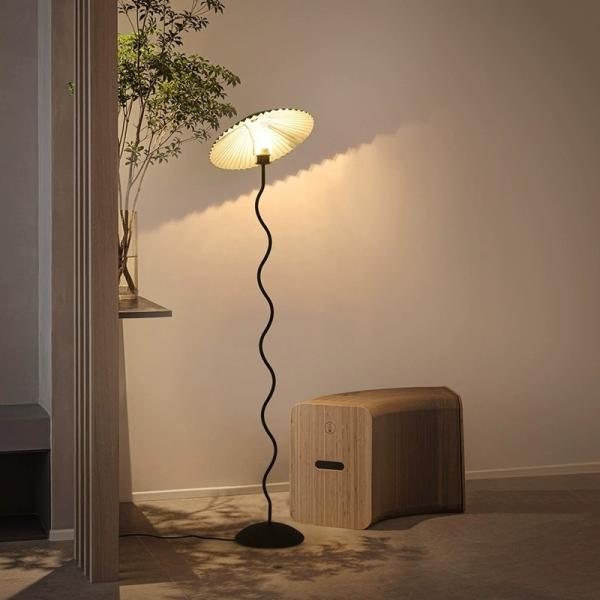 JYLIGHTING Lampe de sol plissée médiévale moderne pour la maison rétro verticale pour le salon chambre à coucher décoration nordique côté lit atmosphère lampe lampe pendentif moderne