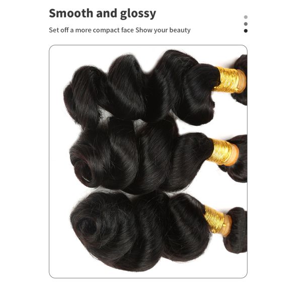 Non Remy 25.4cm 10 Inch Real Human Hair Bundles Loose Wave Tangle Free