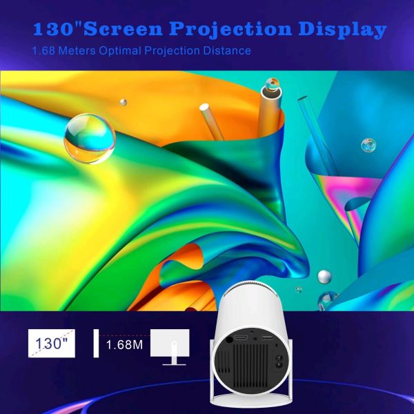 120 ANSI Lumens HD Mini LED Projector with WIFI AW869A Dual Band WiFi6