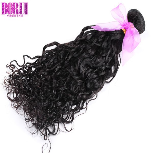 Virgin Water Wave Brazilian Hair With Lace Closure , Unprocessed Water Wave Hair Bundles