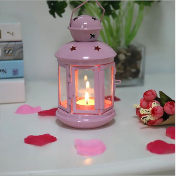 Portable Metal Hanging Lantern Iron Art Star Candle Lamp for Festival/Christmas Decoration