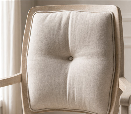 Linen Tuft Wooden Padded Dining Chairs Dust Proof UV Protection Household