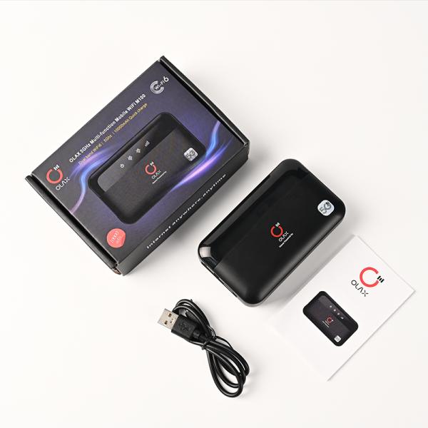 OLAX M100 10000mAh Multifunctional Wireless Power Bank & Mobile Router LED Display USB-C Cable Firewall for Outdoor Phone