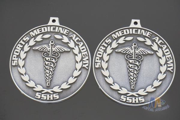 Zinc Alloy Type Silver Music Metal Award Medals With Ribbons Customized Shape