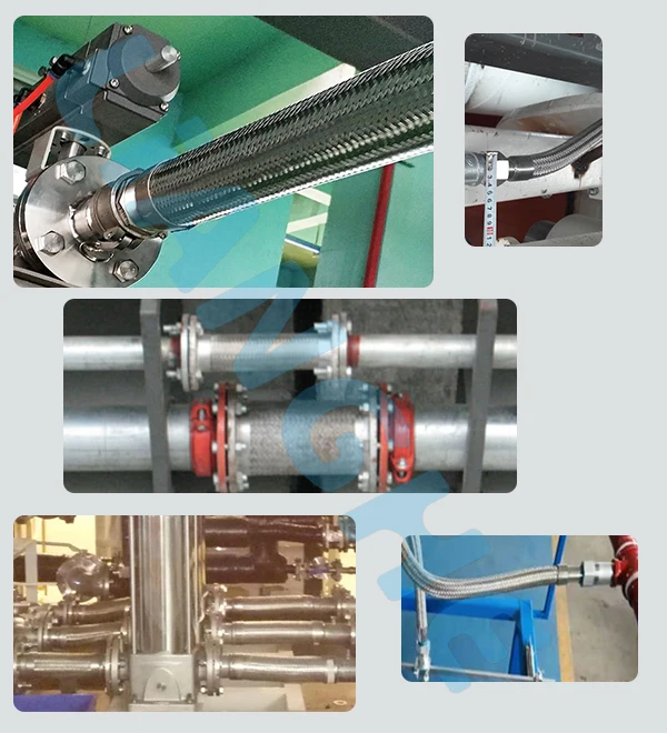 Flange Connection Ss304 Stainless Steel  Braided Flexible Metal Hose