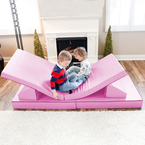 Micro Suede 6 Piece Foam Play Couch Set Toddler To Teen Playroom Sofas