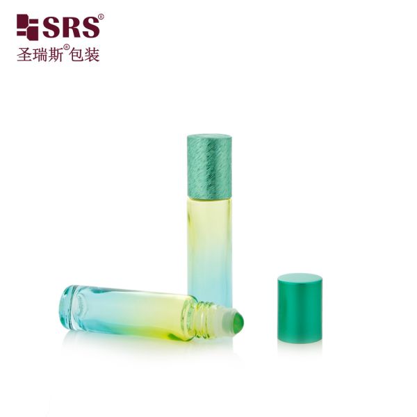 BLPM-10ml Gradient Sky Blue Industrial Glass Perfume Roller For Personal Care Used For Skincare Essence Packaging