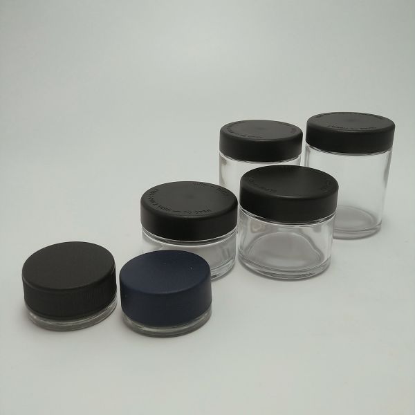 3 унции дочерние прозрачные контейнеры травы цветы стеклянная банка CBD цветы