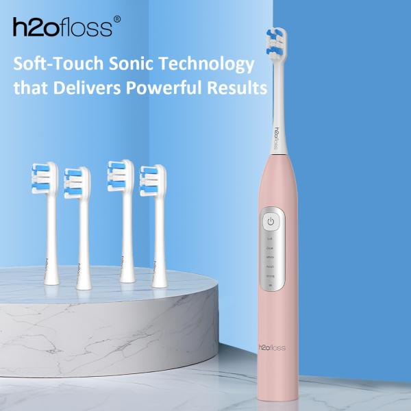 OEM Manufacturer Private Logo Custom 4 Brush Heads Rechargeable Ultrasonic Electric Toothbrush Adults Portable Travel