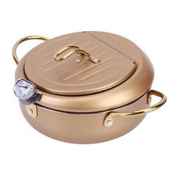Kitchen Green Deep Frying Pots Temperature Control Stainless Steel Cooking Pot