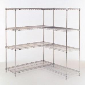 Shelving industrial resistente da rede de arame, prateleiras do armazenamento de Chrome com rodas