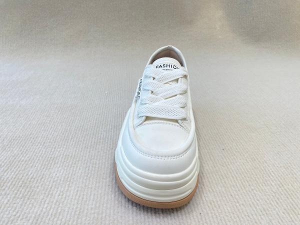Women white espadrilles sneakers in summer autumn with authentic leather and casual