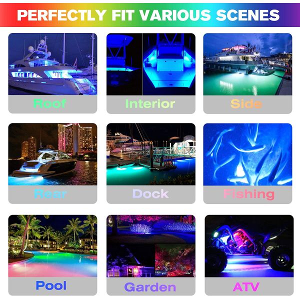 ROHS Yacht Azul Luces de embarcaciones submarinas Luces marinas submarinas para embarcaciones