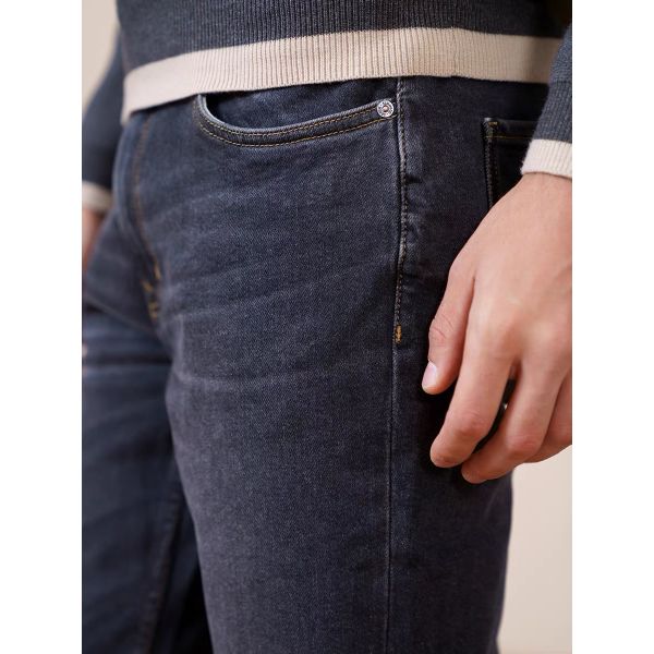 Blue Slub Denim Twill Weave Fabric Material 10.8 Oz