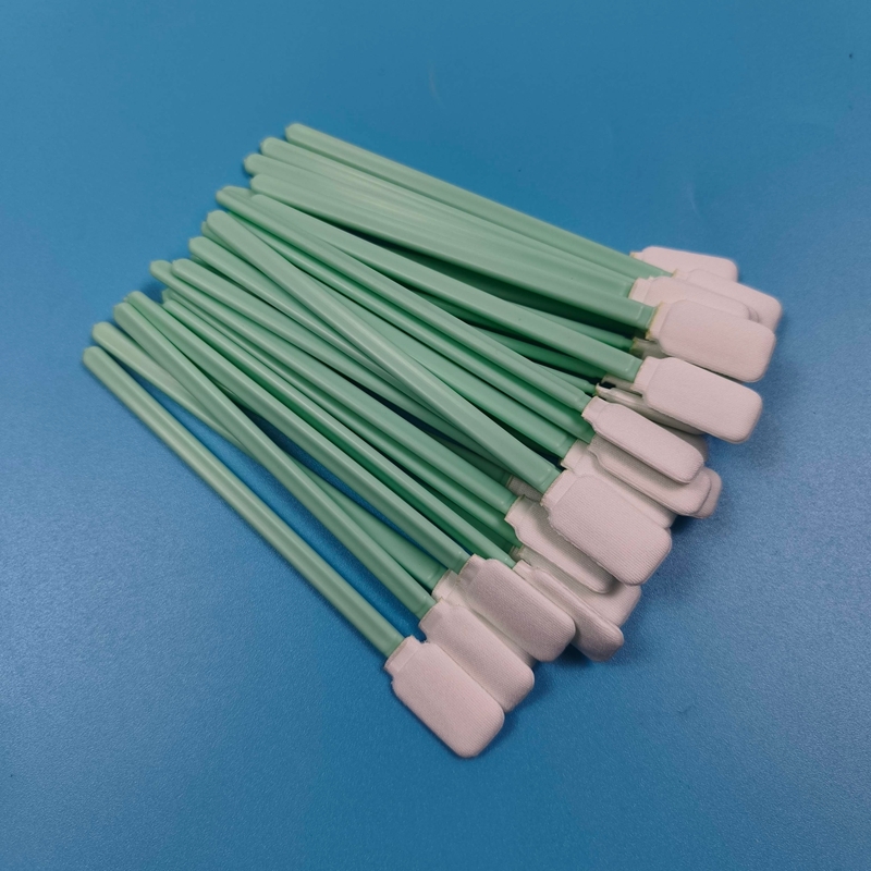 714 Green Handle Lint Free Swab Flat Square Cleanroom Swab Precision Cleaning Polyester Swab for Lens Cleaning