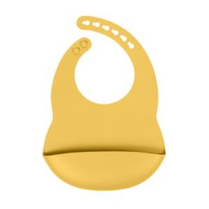 Silicone Newborn Waterproof Baby Feeding Bib Apron Weight Is 81 Gram Yellow