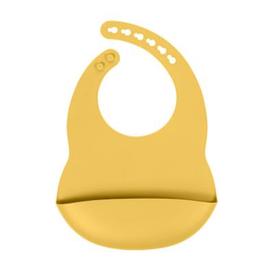 Silicone Newborn Waterproof Baby Feeding Bib Apron Weight Is 81 Gram Yellow Colour And Size Is 3.5*30.6*20.8 cm