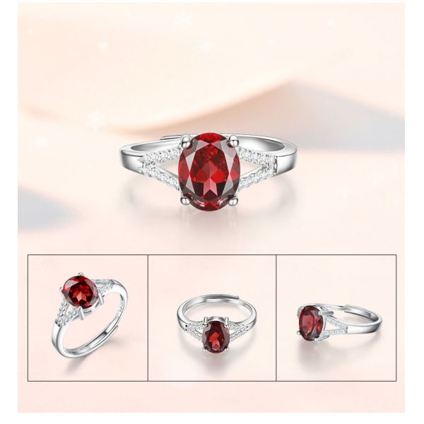 Oval Ruby Vintage Silver Engagement Rings Environmental Copper