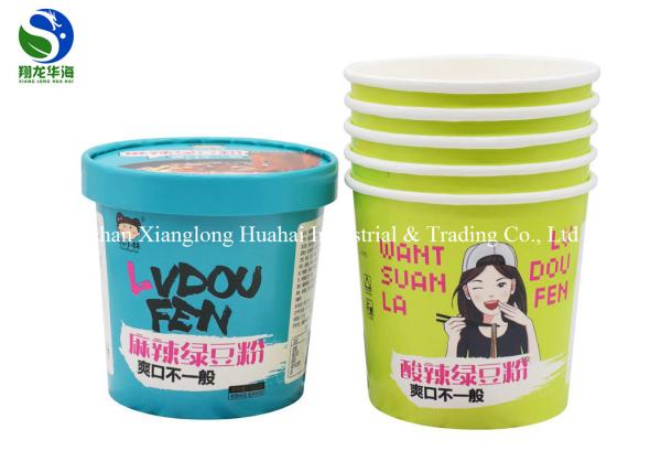 Disposable packaged kraft cardboard paper soup cup takeaway paper soup bucket
