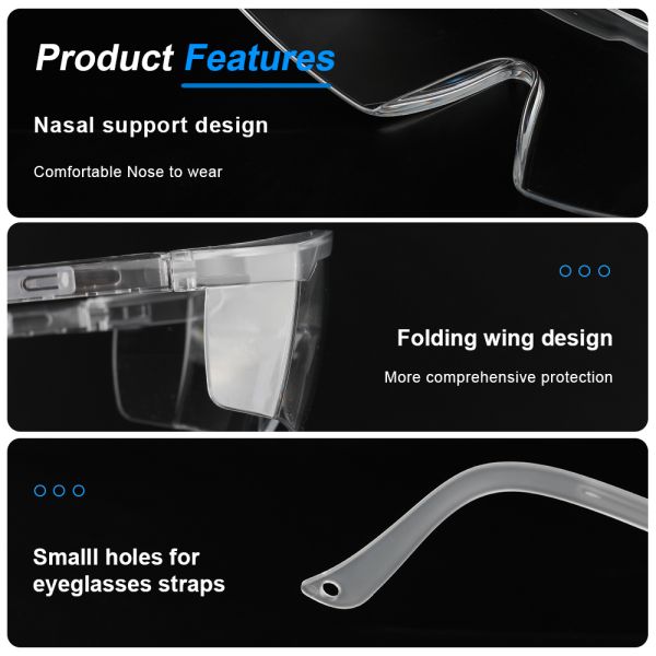 Custom Dust Clear Dark Lens Shield Trendy Ansi Z87 Unisex Impact Resistant Designer Polycarbonate Working Safety Glasses