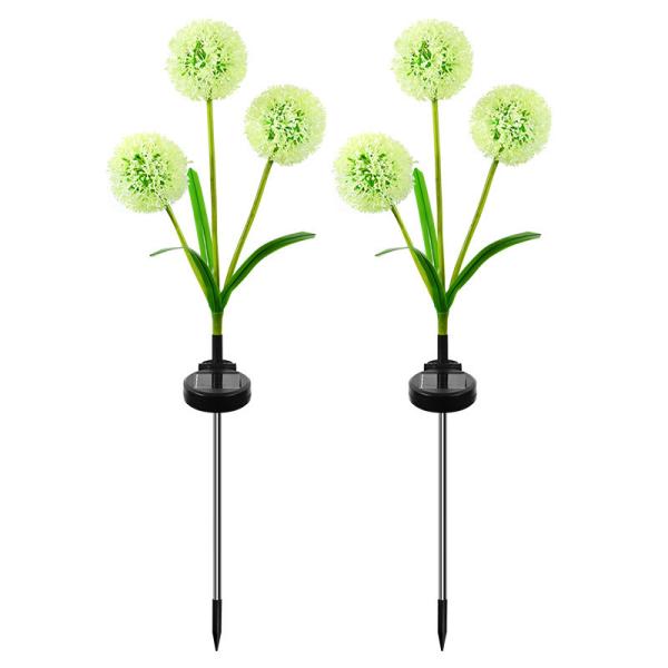 Ground Plug Triple Dandelion Solar Lawn Light for Outdoor Garden Landscape Ambient Patio