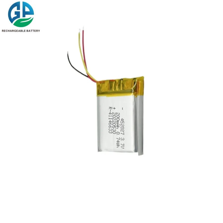 452027 3.7в 200mah перезаряжаемые литиевые полимерные батареи KC с проволочным разъемом PCM