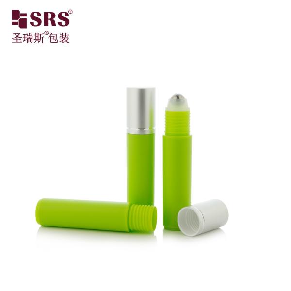 RPA-10ML Injection Matte Green Frosted Plastic PP PCR Roller Steel Ball Bottle With Aluminum Cap For Anti-Itch Liquid