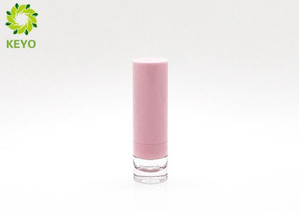 Pink Plastic Lipstick Tube Container , Round Empty Lipstick Cases Inner Cup 12.7mm